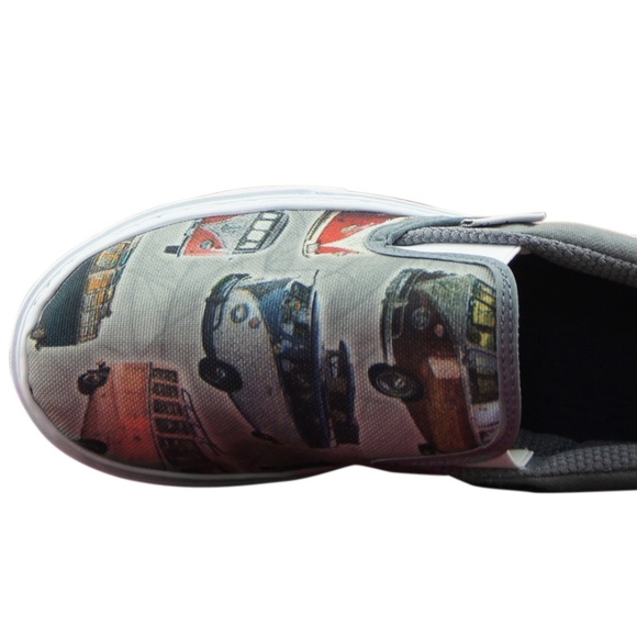 WOMEN'S PRINTED CANVAS SNEAKERS "80'S VW MICROBUS" - Picture 2 of 5